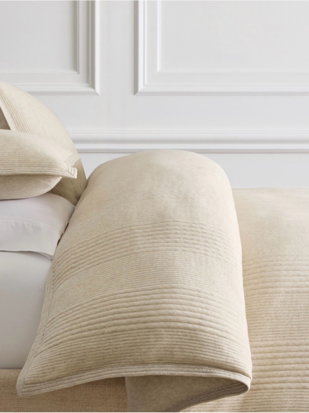 West Elm Cotton Cloud Jersey Duvet Cover & Shams (Oatmeal, Queen)